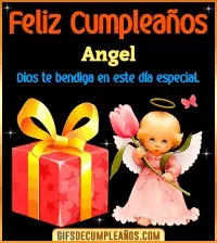 GIF Feliz Cumpleaños Dios te bendiga en tu día Angel
